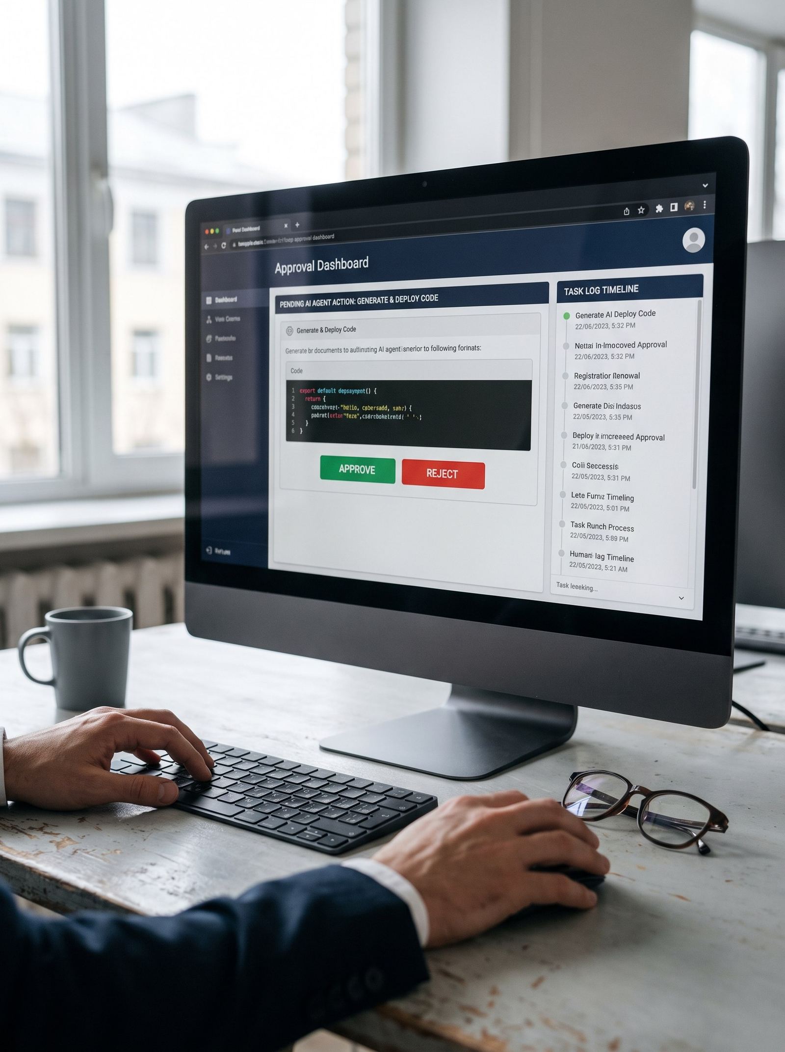 Console de validation humaine en temps réel pour l'approbation d'actions menées par un agent IA