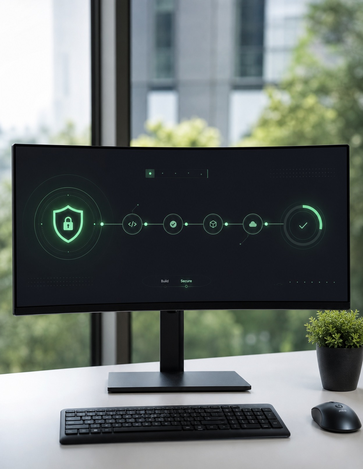 Écran affichant une interface d'intégration continue DevSecOps et des alertes de vulnérabilité corrigées